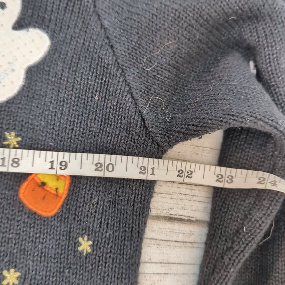 Segue Boo! Halloween Cardigan Sweater Black Ghost Pumpkin Candy – Women’s M - Picture 5 of 8